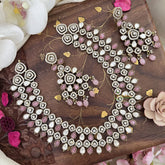 Precious 2 White & Pastel Pink Layered  Victorian Diamond - VV1357